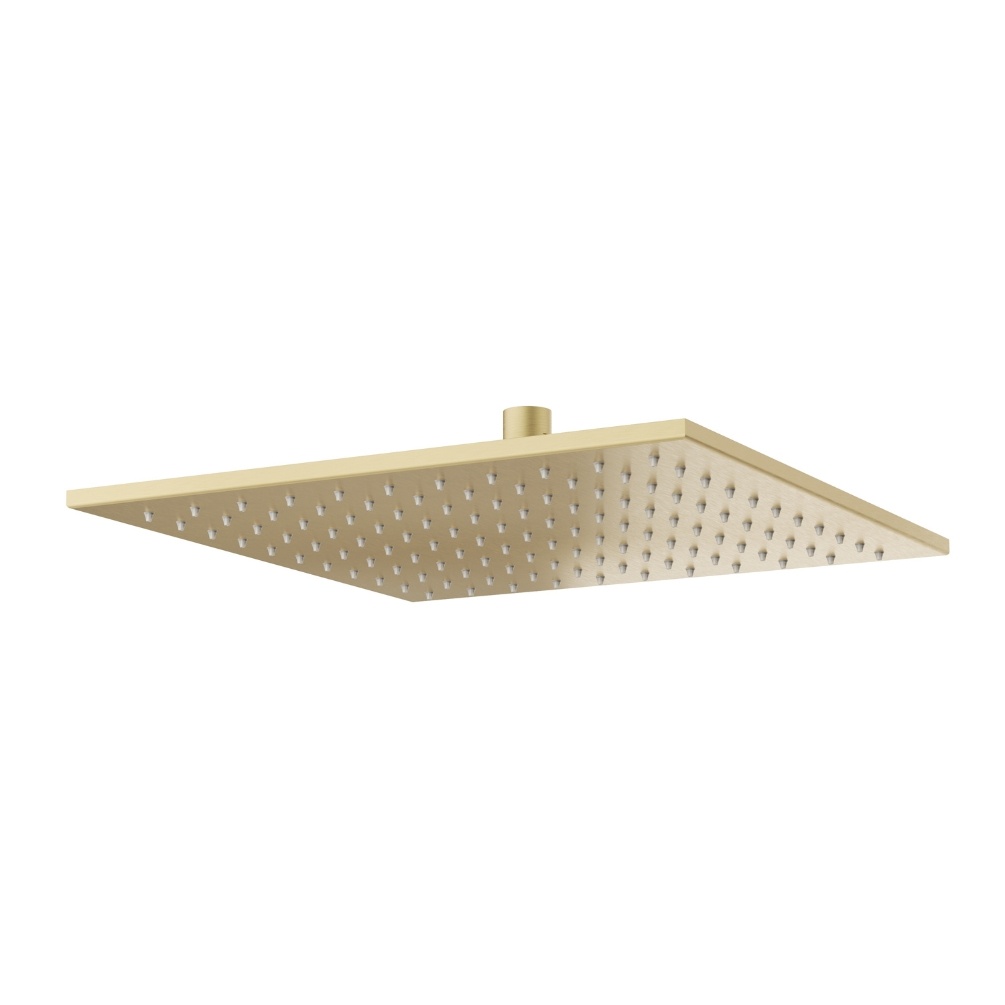 Product cut out image of Crosswater Zion 300mm Brushed Brass Square Easy Clean Shower Head - FH330F+